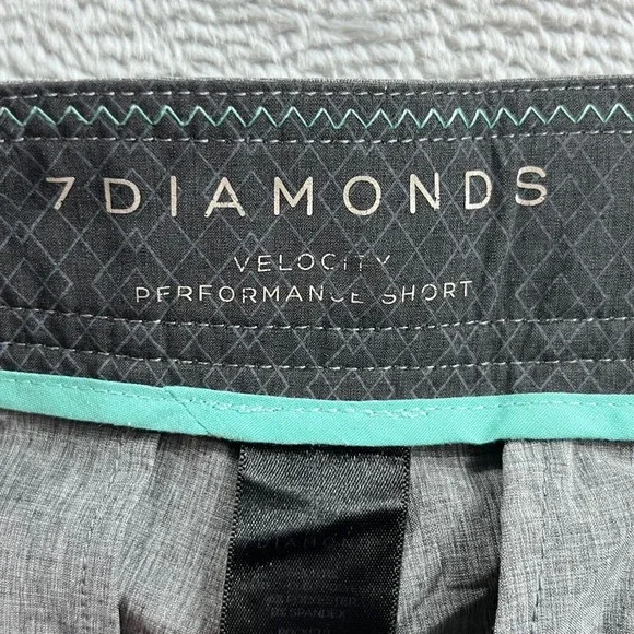 7 Diamonds Velocity Performance Shorts Mens 30 Heather Grey Stretch Golf Casual - Picture 2 of 10